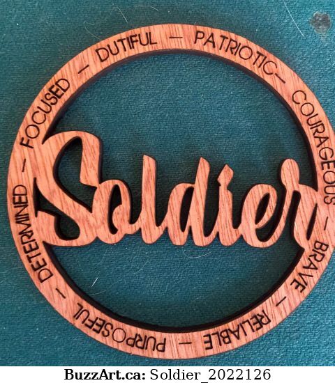 Soldier Ornament with tasteful words of a soldier